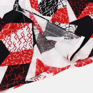 Close-up detail showing geometric pattern and durable stitching on a men's shirt hem.