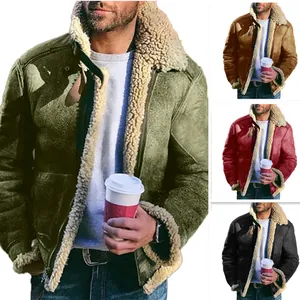 Stilvolle Herren Winterjacke aus Wildlederimitat mit dickem Kunstfellfutter in mehreren Farben
