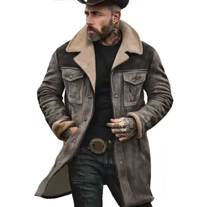 Premium vintage heren suède jas met dikke fleece voering en diverse praktische opbergzakken