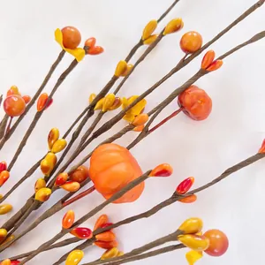 Branches de baies d'automne et citrouilles pour décoration et compositions florales