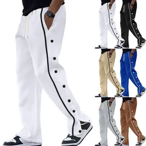 Pantalon de sport homme avec boutons latéraux, disponible en plusieurs couleurs