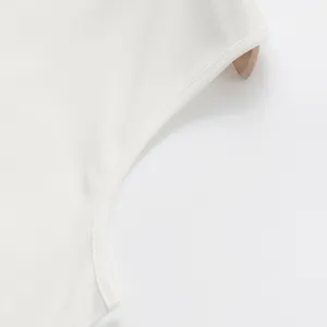 Detail showing high-quality stitching on white quick-dry men's athletic training vest