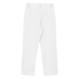Dettaglio posteriore dei pantaloni casual da uomo in lino bianco traspirante con tasca