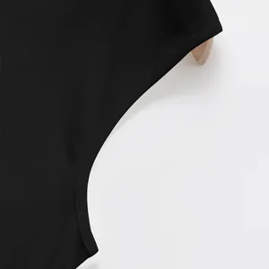 Macro view of high-quality double-stitched armhole on black men's sports tank top