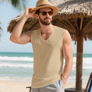 Men's V-neck quick-dry tank top for beach sports and summer training