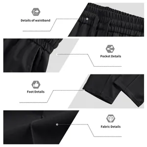 Detalles de pantalón de vestir recto para hombre mostrando cintura bolsillo y tela