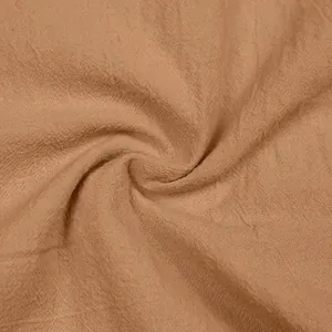 Close-up detail of breathable tan linen fabric texture for summer men's leisure sets