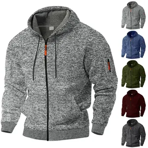 Felpa con cappuccio e zip in pile cationico pesante da uomo in varie colorazioni