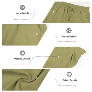 Detailansichten der legeren Herrenshorts mit Bund, Taschen und der Stoffstruktur.