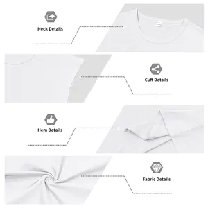 Detailed views of white round neck sleeveless tank top showing neck, cuff, hem and fabric texture