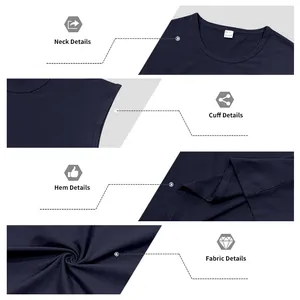 Detailed macro views of navy blue men's sleeveless tank top showing stitching and fabric texture