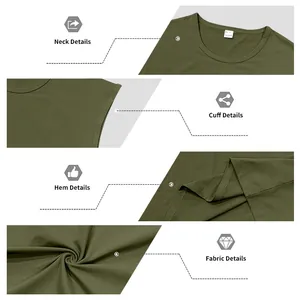 Detailed view of neck, cuff, and hem features for men's solid olive green sleeveless vest