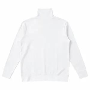 Vista posterior detallada de una camiseta térmica de cuello alto y manga larga blanca para hombre