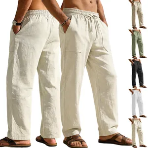 Lockere Herren Leinenhose für Strand mit Kordelzug, in verschiedenen Farben erhältlich