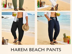 Comparaison de pantalons de plage harem pour hommes en plusieurs couleurs pour l'été