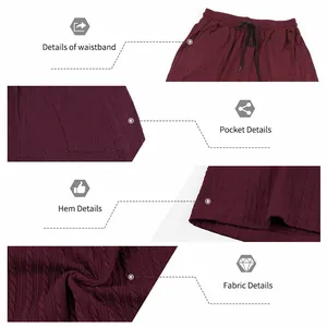 Vues détaillées du short jacquard pour homme montrant la taille, les poches et le tissu.