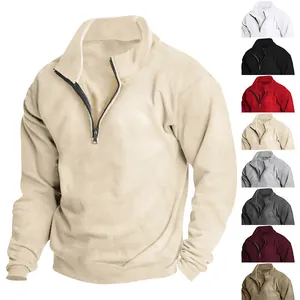 Men's fleece half-zip sweatshirt collection featuring stand collar in various colors