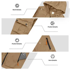 Detailaufnahmen von Fleece-Trainingsanzug für Herren mit Kapuze, Taschen und Saum