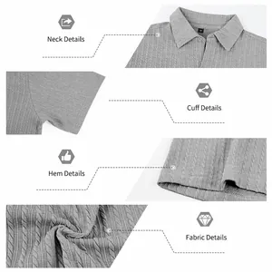 Vue détaillée macro du tissu tricoté gris et du col de chemise décontractée