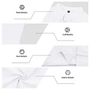 Detailed macro views of white linen sleeveless shirt showing neck lace and fabric texture.