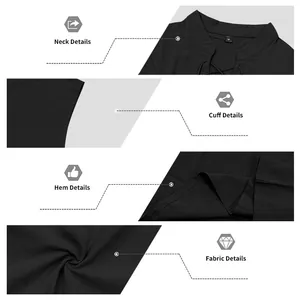 Details of men's sleeveless lace-up linen shirt showing neck, cuff, and fabric texture