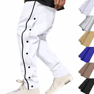 Pantalon de Jogging Homme American Hip-hop à Boutons-pression Détachable Basketball High Street Sport Décontracté Coupe Droite