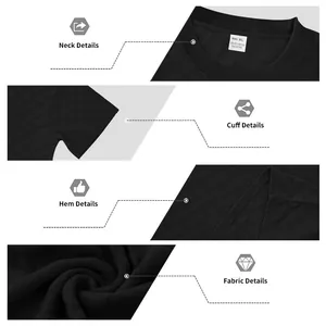 Makro-Details eines schwarzen karierten T-Shirts mit Fokus auf Ausschnitt und Saum.