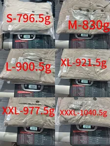 Gedetailleerde gewichtsmeting voor heren sweatshirt met textuur van maat S tot 3XL