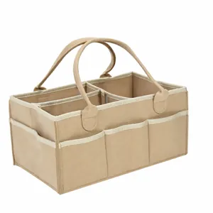 Filz Windel-Caddy-Organizer mit Größen- und Gewichtsangaben in einer detaillierten Tabelle