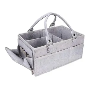 Large capacity felt diaper caddy organizer for baby toys and nursery essentials