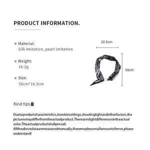 Spécifications détaillées du collier foulard en soie de style français avec pendentif perle.