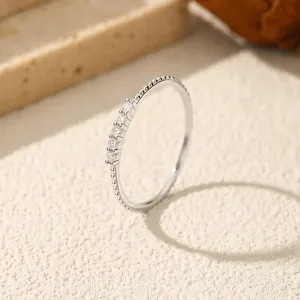 Minimalistische S925 sterling zilveren ring met kralenrand en D-kleur moissanite dames