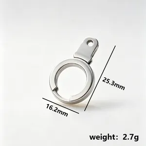 Detailed dimensions and weight of the stainless steel handcuff-style swivel clasp.