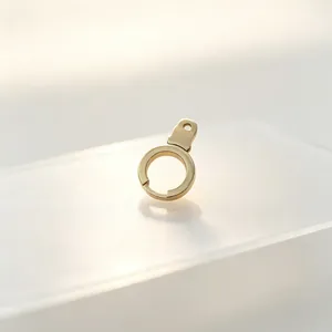 Detailed macro view of a premium golden stainless steel handcuff-shaped accessory link