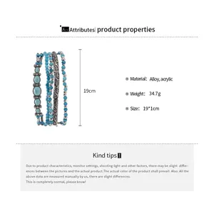 Spécifications détaillées du produit pour l'ensemble de bracelets bohèmes à plusieurs couches