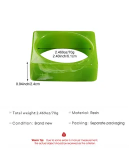 Technical detail view showing dimensions and weight of the marbled green resin wide bangle