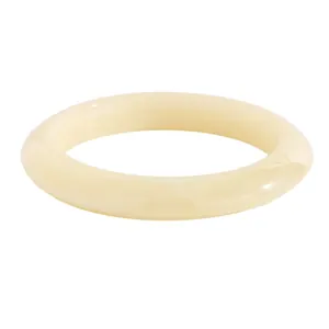 Elegant vintage creamy yellow marbled resin wide bangle bracelet for women fashion accessories