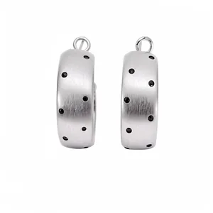 Boucles d'oreilles Créoles Rondes à Pois Fini Brossé Avec Tige en Argent Élégantes Boucles d'oreilles Minimalistes en Métal pour Femmes Bijoux