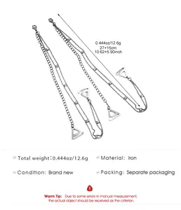 Detailed view of fashionable multi-layered iron bra straps showing weight and size parameters