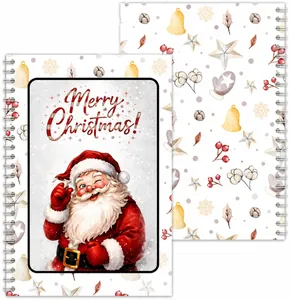Livre de cartes de Noël 8,3x6 pouces reliure spirale avec design Père Noël
