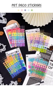Colorful translucent PET dot stickers for creative journaling and DIY scrapbook decoration