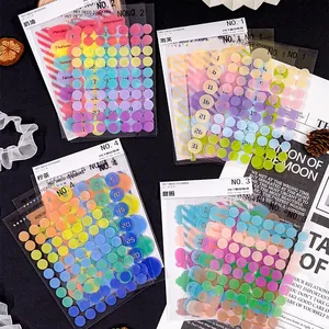 Set of colorful PET dot stickers for creative journaling and scrapbooking decorations