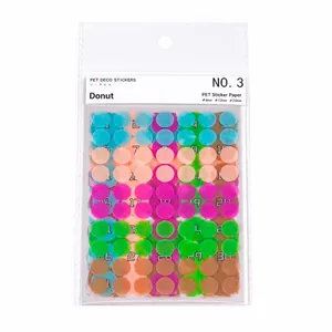 Transparent candy colored PET round dot stickers for journaling and scrapbooking decorations