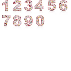 Set di toppe ricamate con numeri floreali 0-9 per riparazione vestiti fai da te