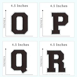 Set of 4.5 inch embroidered letter patches O P Q R for DIY clothing and accessories
