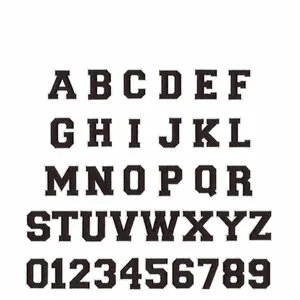 Varsity Style Embroidered Letter Patch Iron On Alphabet Applique For Jackets Backpacks DIY Clothing Decoration Black White