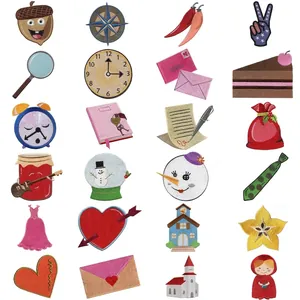 DIY Cartoon Stickerei Aufnäher Für Kleidung Zum Aufbügeln Herz Schneemann Haus Dekorative Abzeichen Für Kinder Damen Kleidung Taschen Dekoration