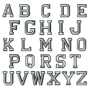 Complete set of 26 varsity style embroidered alphabet patches A-Z for DIY clothing.