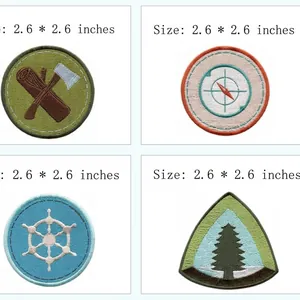 Lot de 4 écussons brodés d'aventure en plein air à repasser, taille 2,6 x 2,6 pouces