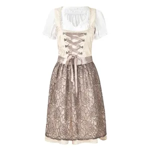 Traditionelles deutsches Oktoberfest-Dirndl mit Schürze und Jacquard-Mieder